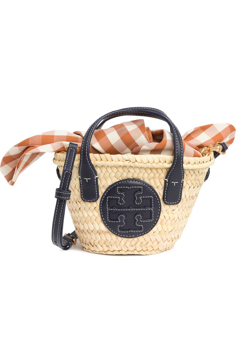 Tory Burch Ella Straw Basket Micro Bag, Main, color,