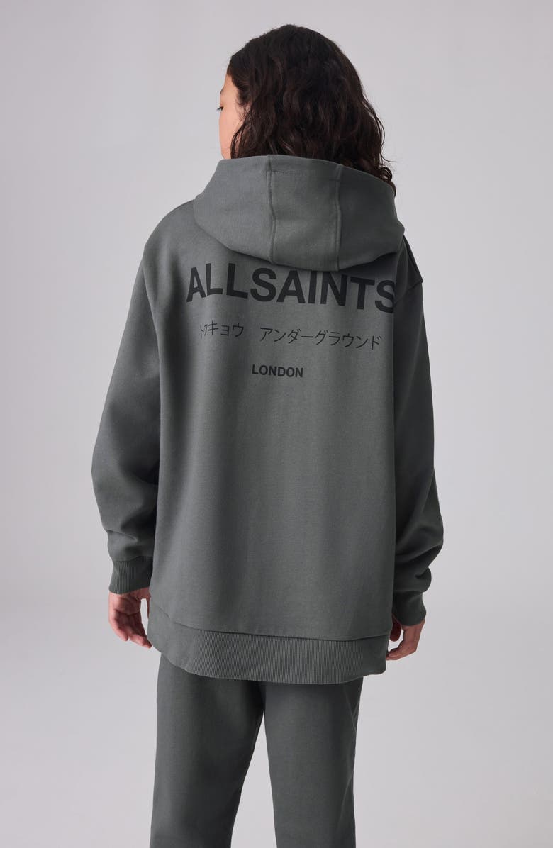 smALLSAINTS by ALLSAINTS Kids' Underground Oversize Logo Hoodie, Alternate, color, Grey