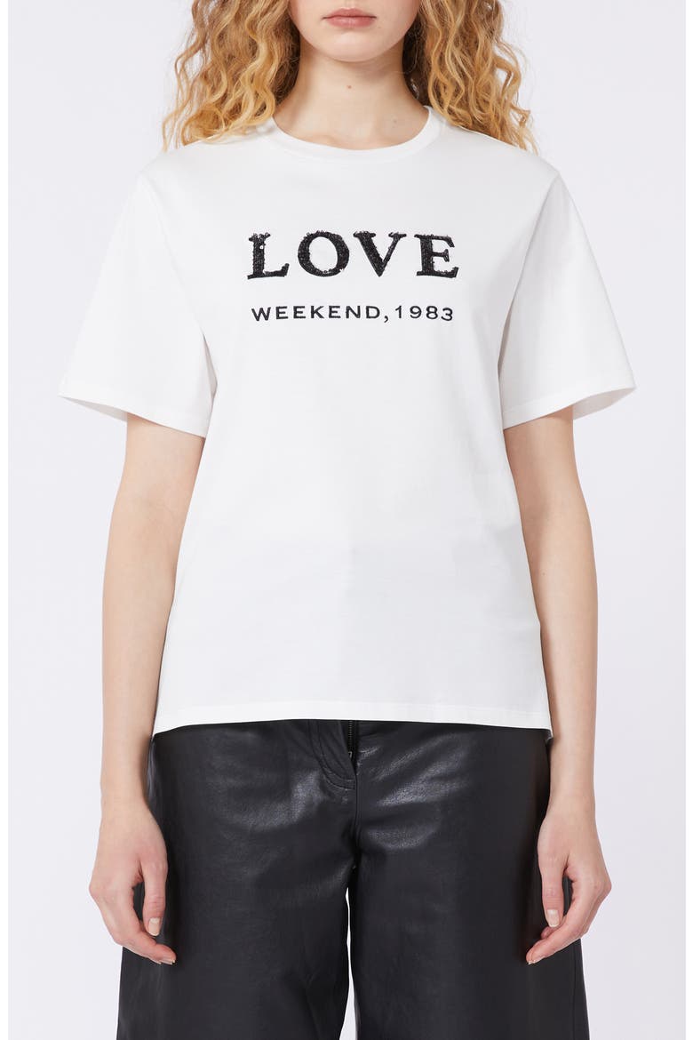 Embellished Graphic T-Shirt, Main, color, WHITE