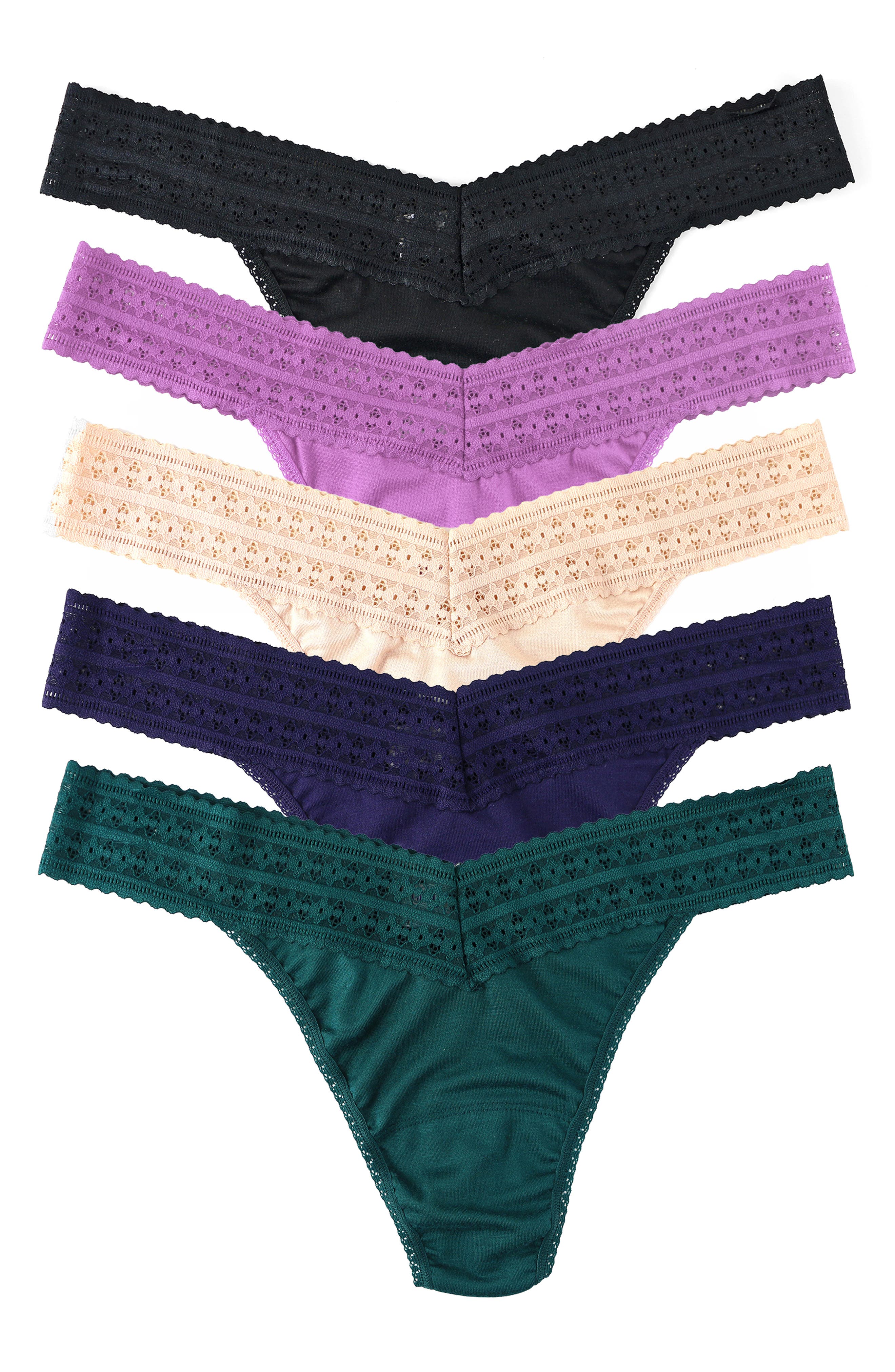 Hanky Panky DreamEase™ Assorted 5-Pack Original Rise Thongs | Nordstrom