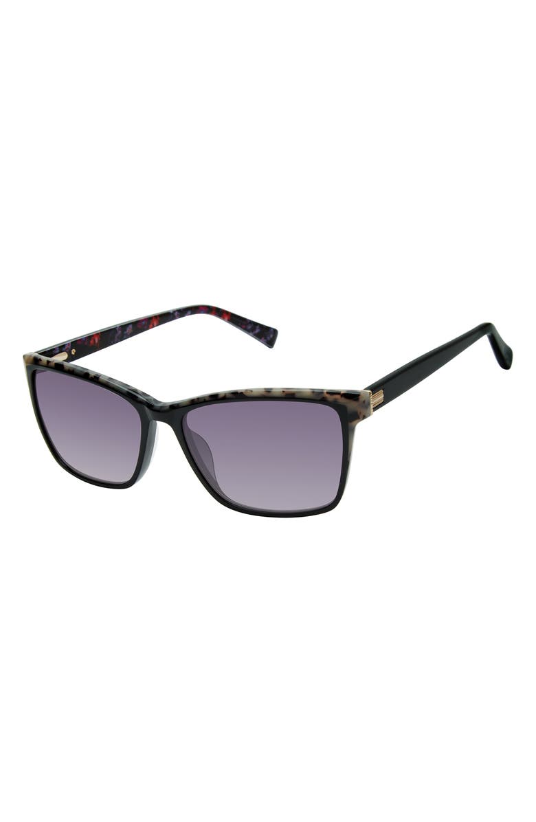Ted Baker 57mm Rectangle Sunglasses, Alternate, color, Black