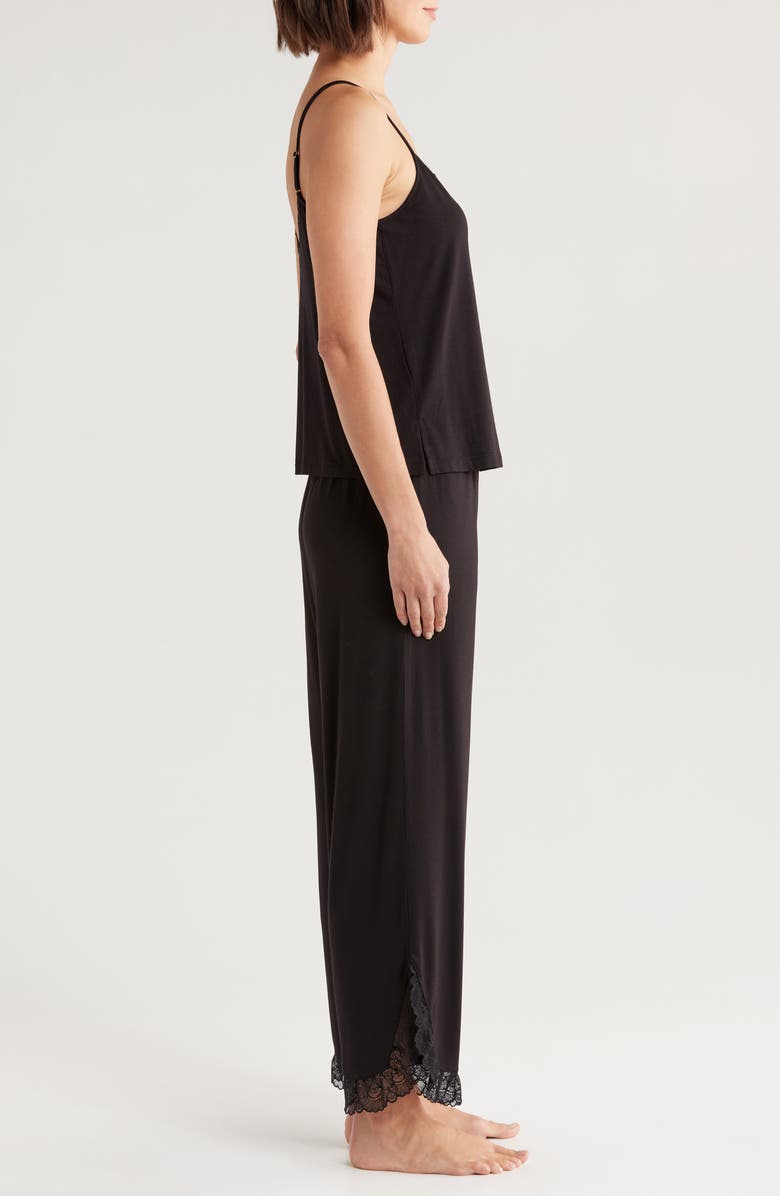Nordstrom Moonlight Eco Lace Trim Pajamas, Alternate, color, Black