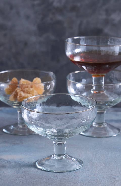 Pebbled Footed Small Compotes - Set of 4