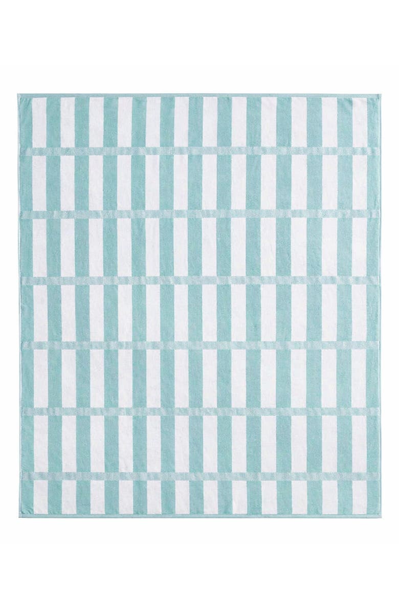 Calvin Klein Stripe Beach Towel, Alternate, color, Water Ballet/White