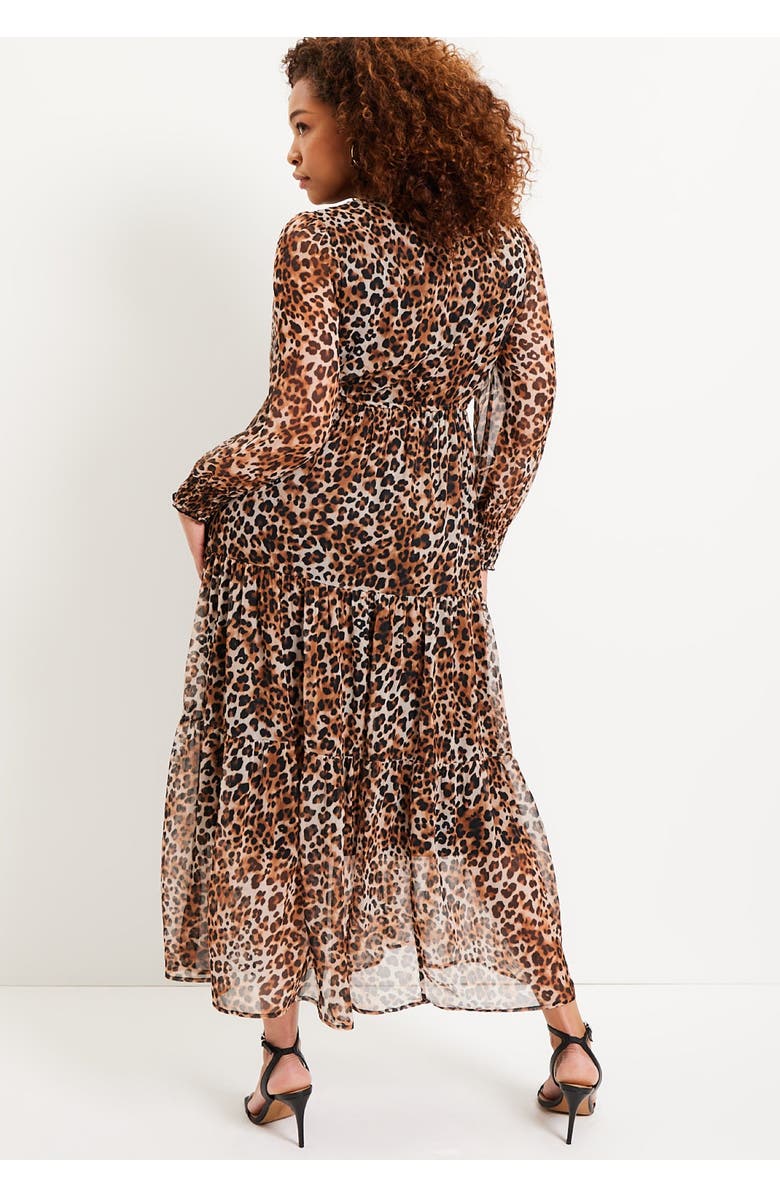 June + Vie Tiered Maxi Dress, Alternate, color, Natural Cheetah