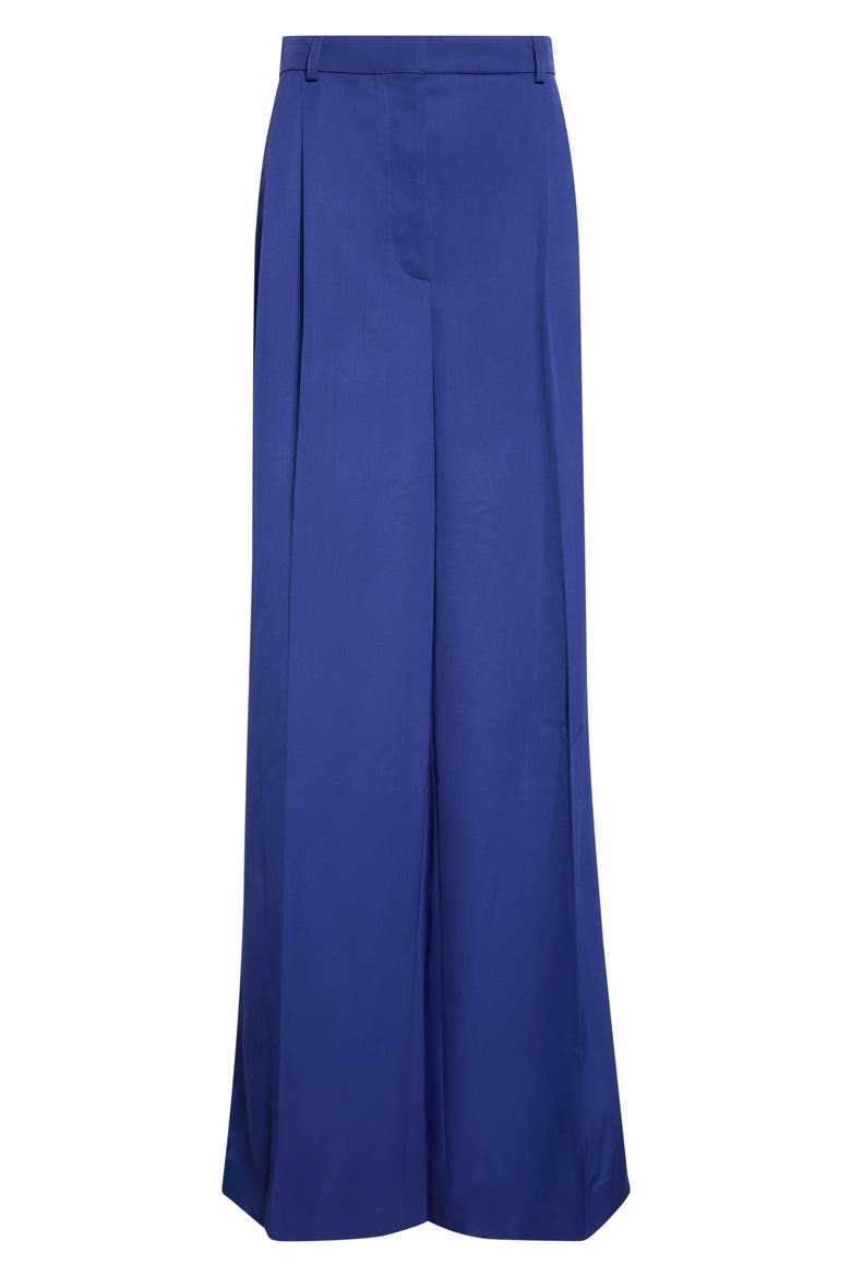 High Waist Pleated Wool Pants, Main, color, INDIGO