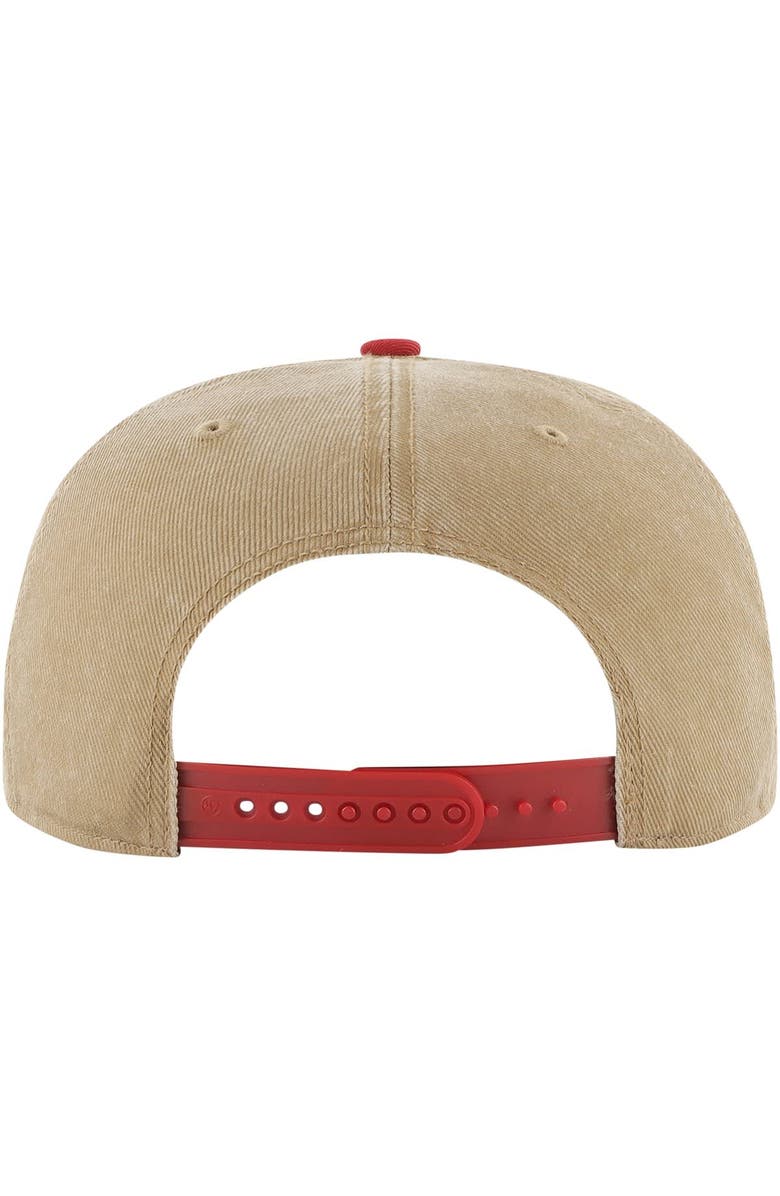 '47 Men's '47 Khaki/Red Portland Trail Blazers Chilmark Captain Snapback Hat, Alternate, color, Khaki