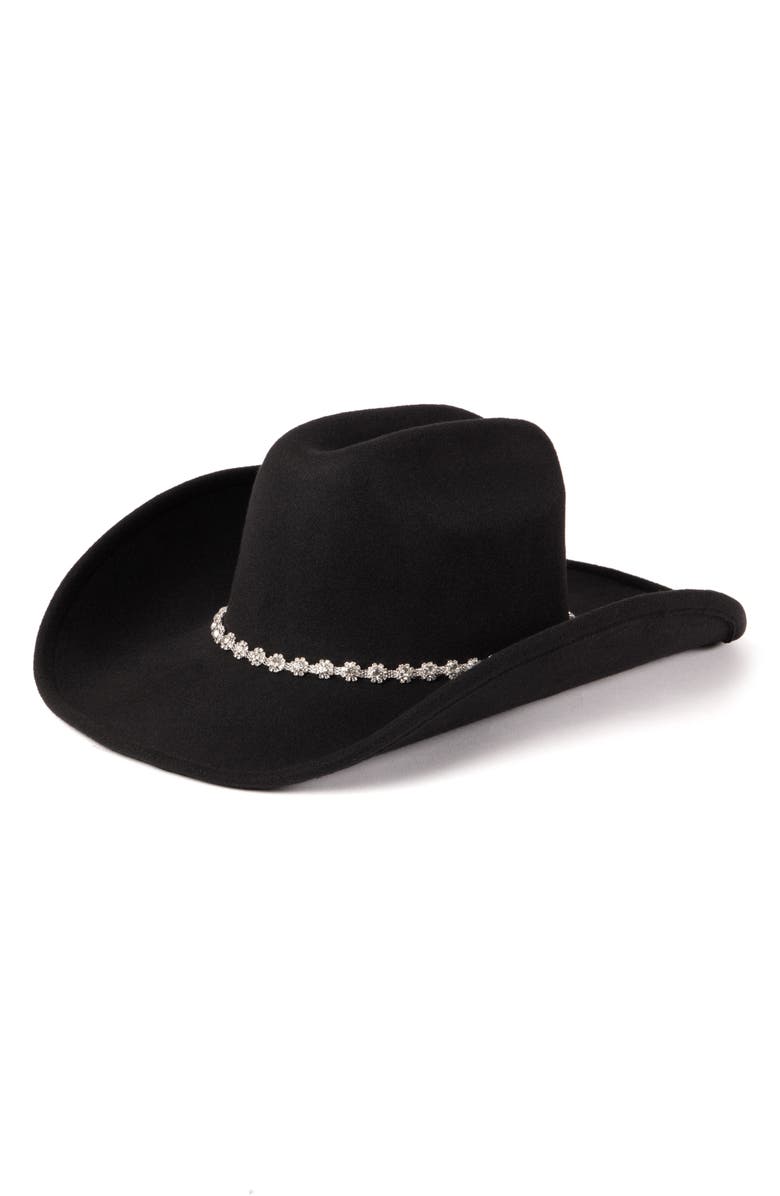 San Diego Hat Crystal Flower Trim Cowboy Hat, Main, color,