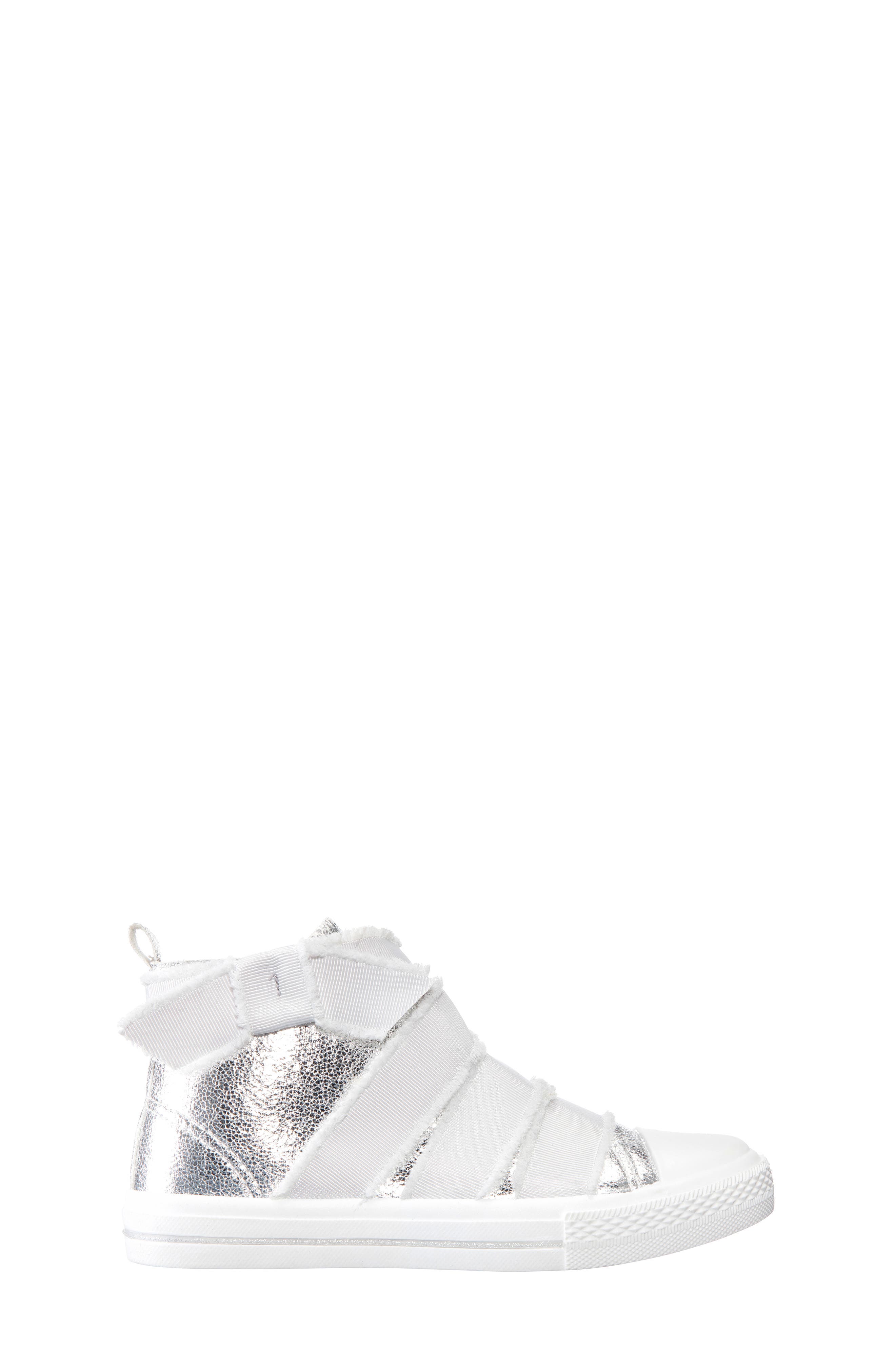 Ellen Metallic High Top Sneaker, Alternate, color, SILVER CRACKLED METALLIC