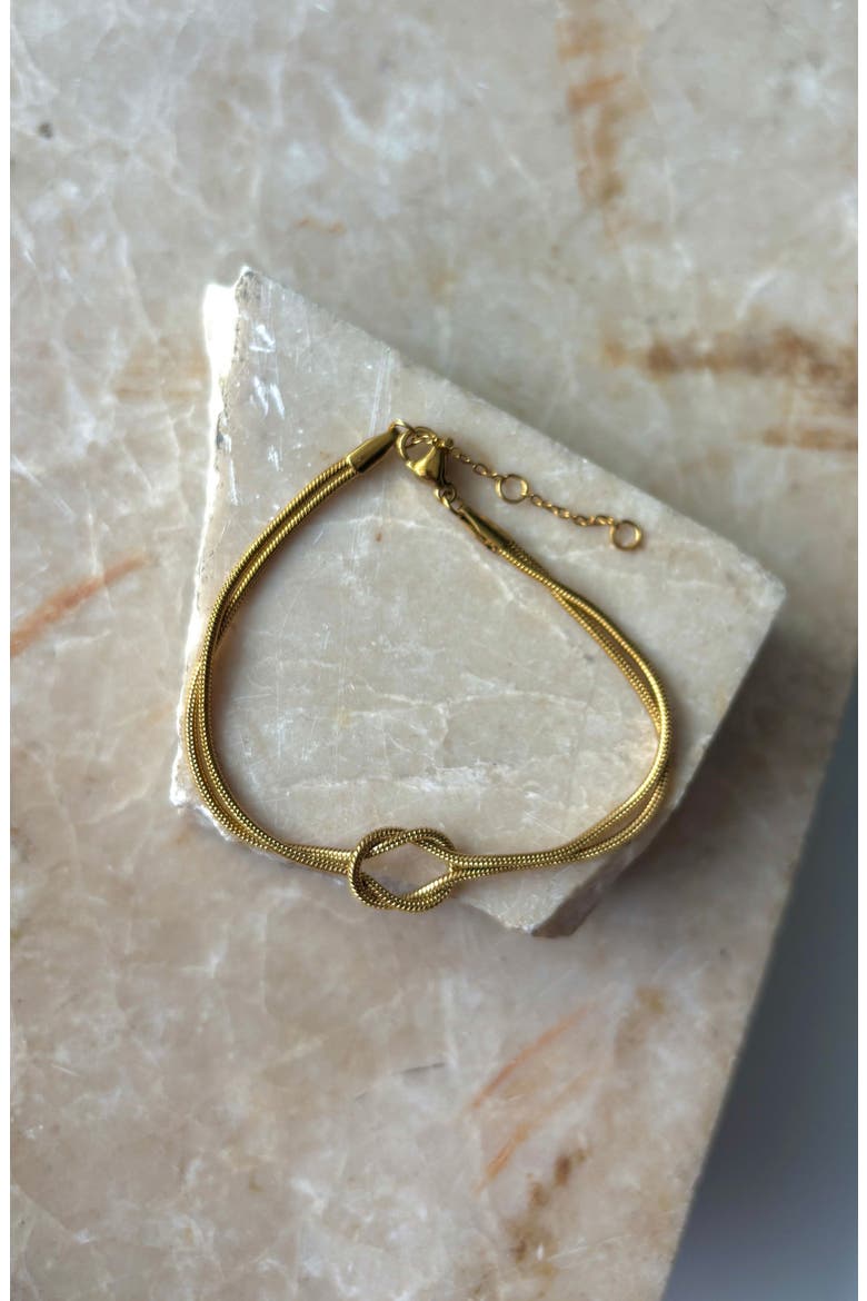 Knotted Chain Bracelet, Alternate, color, GOLD