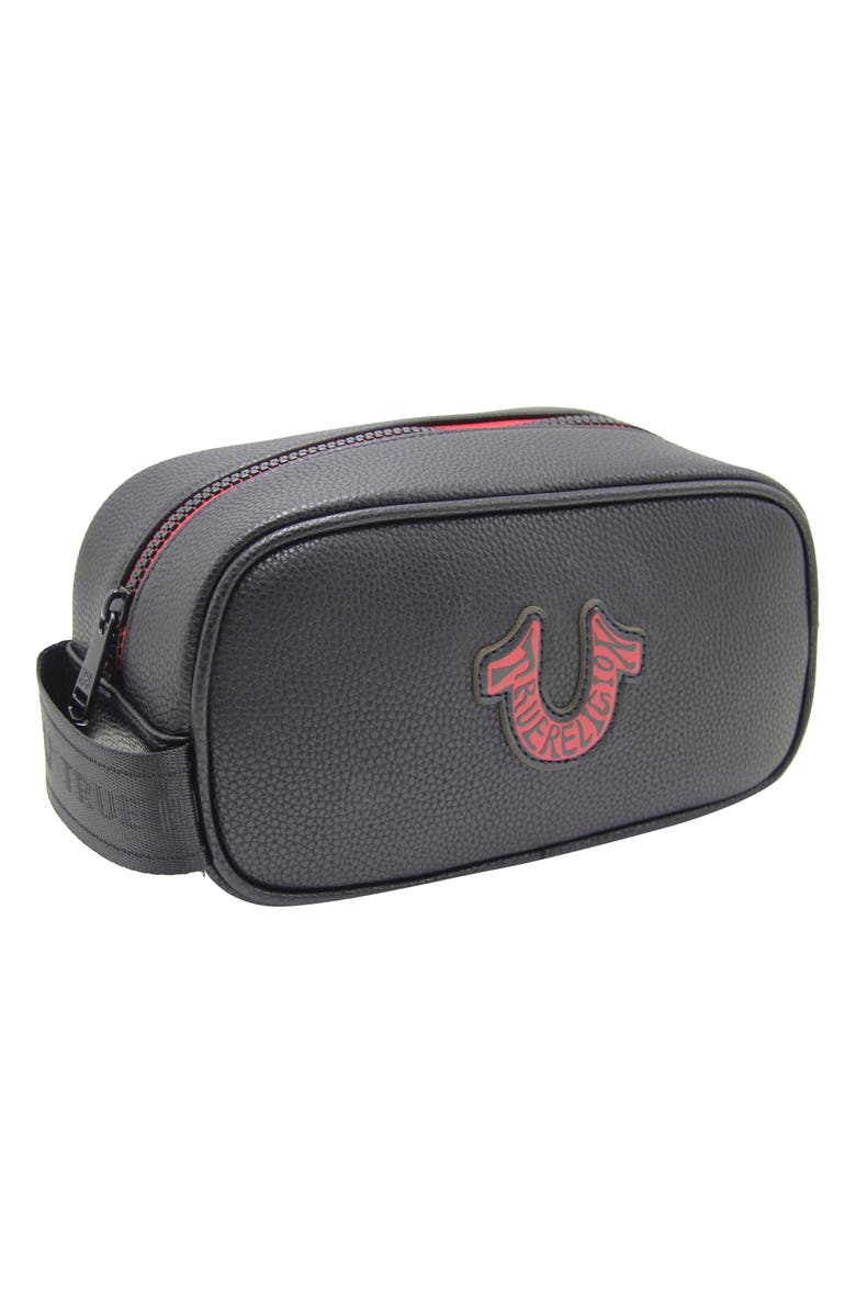 True Religion Viper Pebble Dopp Kit, Alternate, color, Black