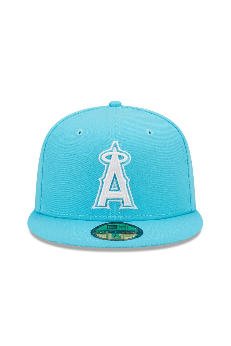 Men's New Era Blue Los Angeles Angels Vice Highlighter Logo 59FIFTY Fitted Hat, Alternate, color, Blue