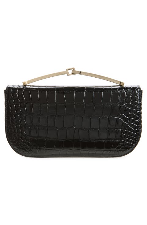 Arc Mini Croc Embossed Leather Crossbody Bag