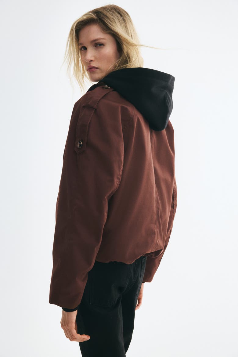 Twill Blouson Jacket, Alternate, color, Dark brown