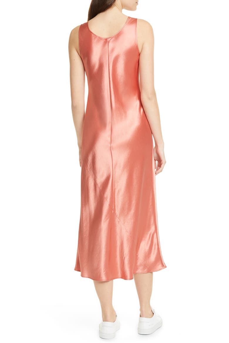 Talete Satin Midi Tank Dress, Alternate, color, CORAL