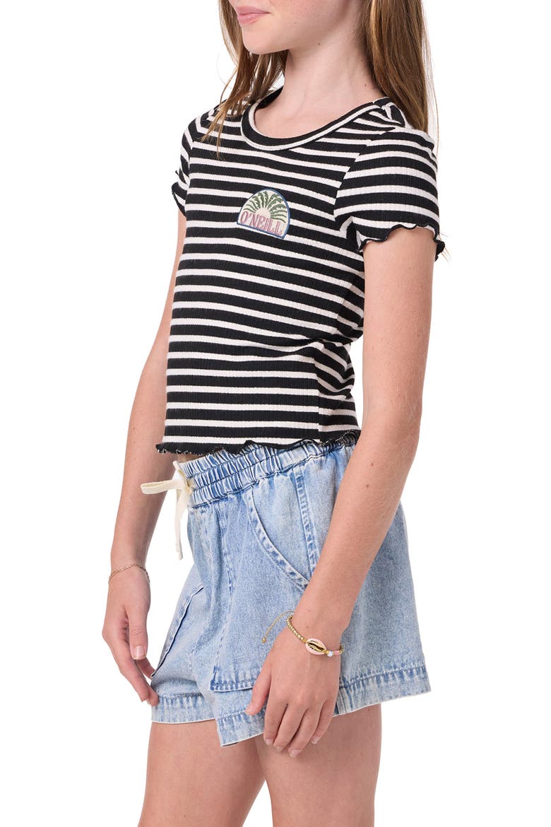 Kids' Merrit Stripe T-Shirt, Alternate, color, BLACK