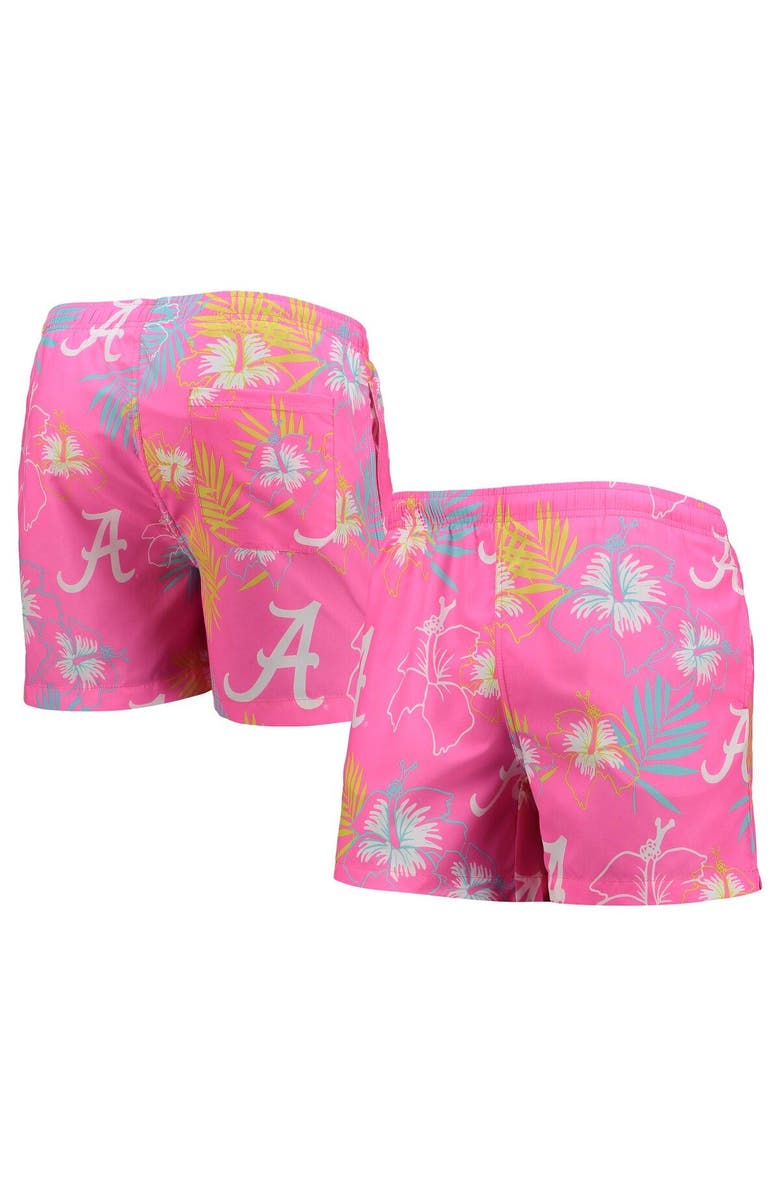 FOCO Men's FOCO Pink Alabama Crimson Tide Neon Floral Swim Trunks, Main, color, 