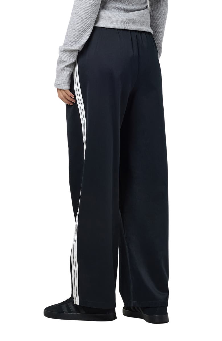 Noisy may Jess Side Stripe Satin Wide Leg Pants, Alternate, color, Black Detail Bw Cont