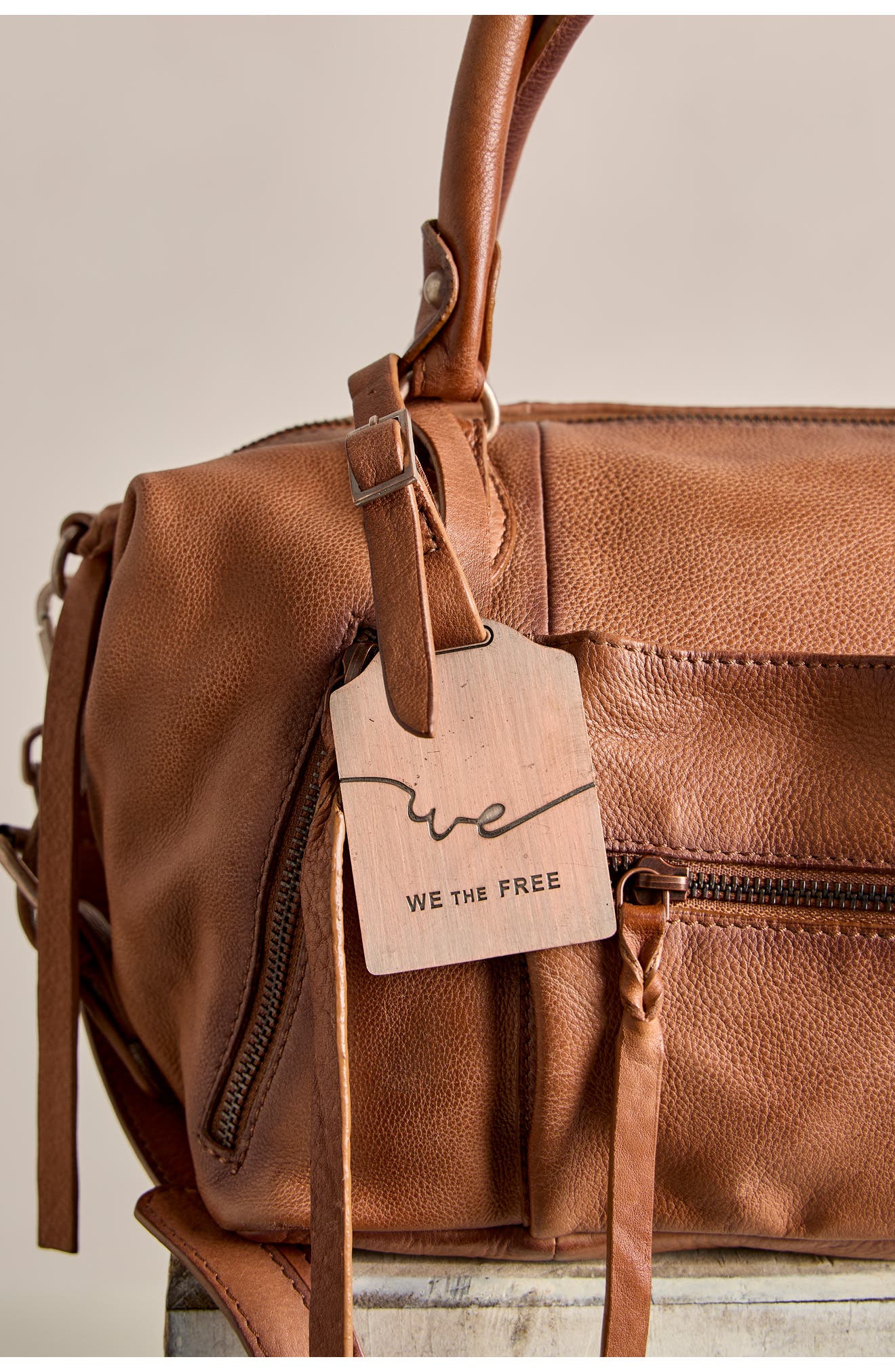 We The Free Baby Emerson Leather Tote, Alternate, color, SADDLE