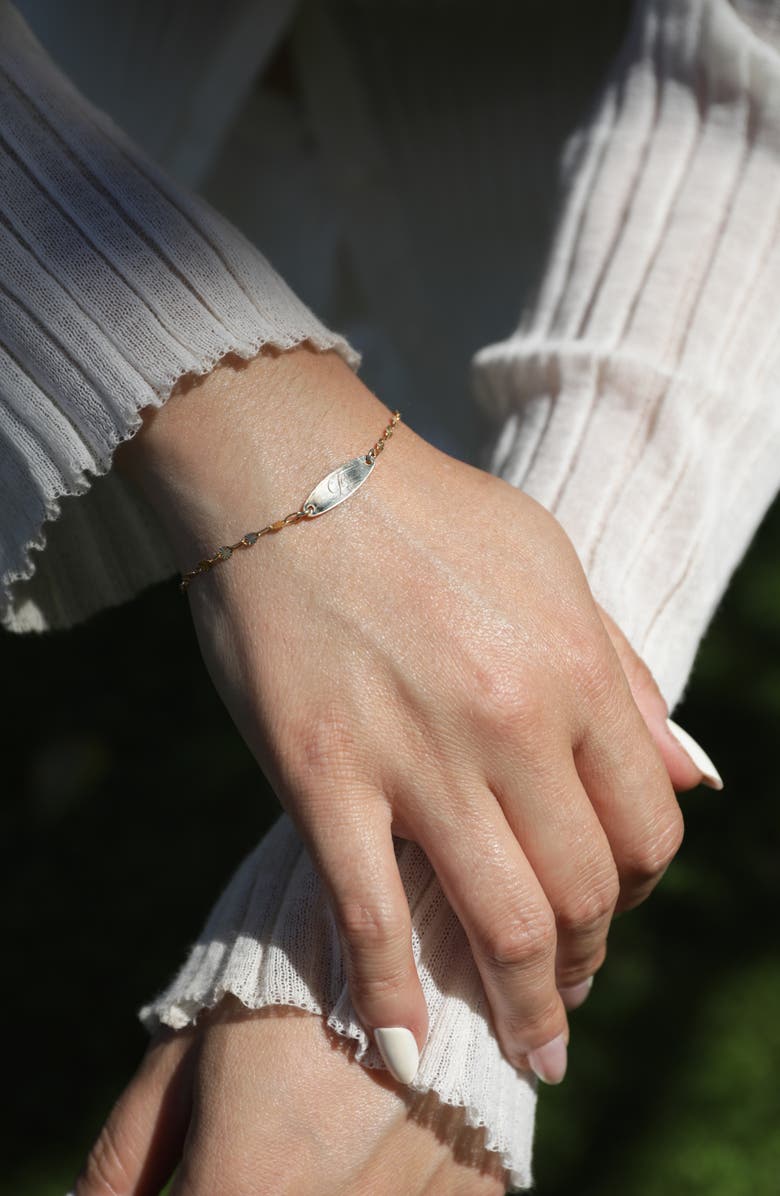 Set & Stones Bank Initial Bracelet, Alternate, color, Gold / A