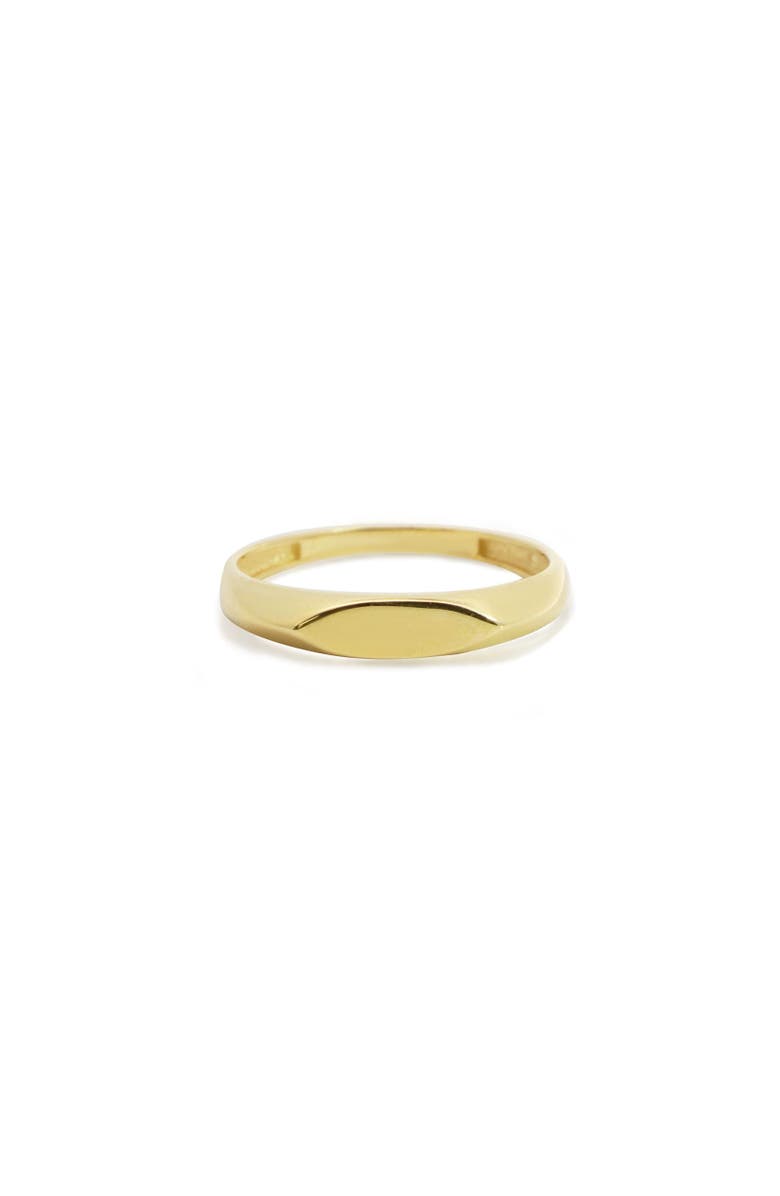 The Lovery Fine Jewelry Marquise Signet Ring, Main, color, Yellow Gold