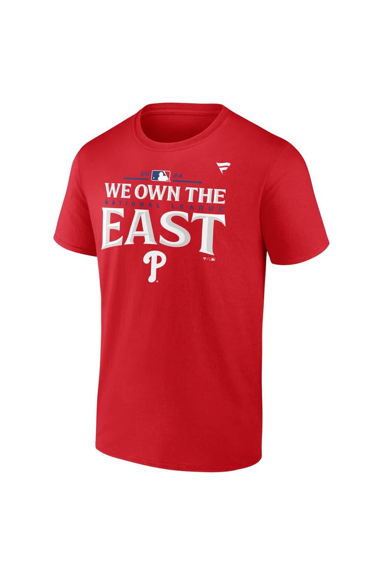 Men's Fanatics Red Philadelphia Phillies 2024 NL East Division Champions Locker Room T-Shirt, Alternate, color, Red