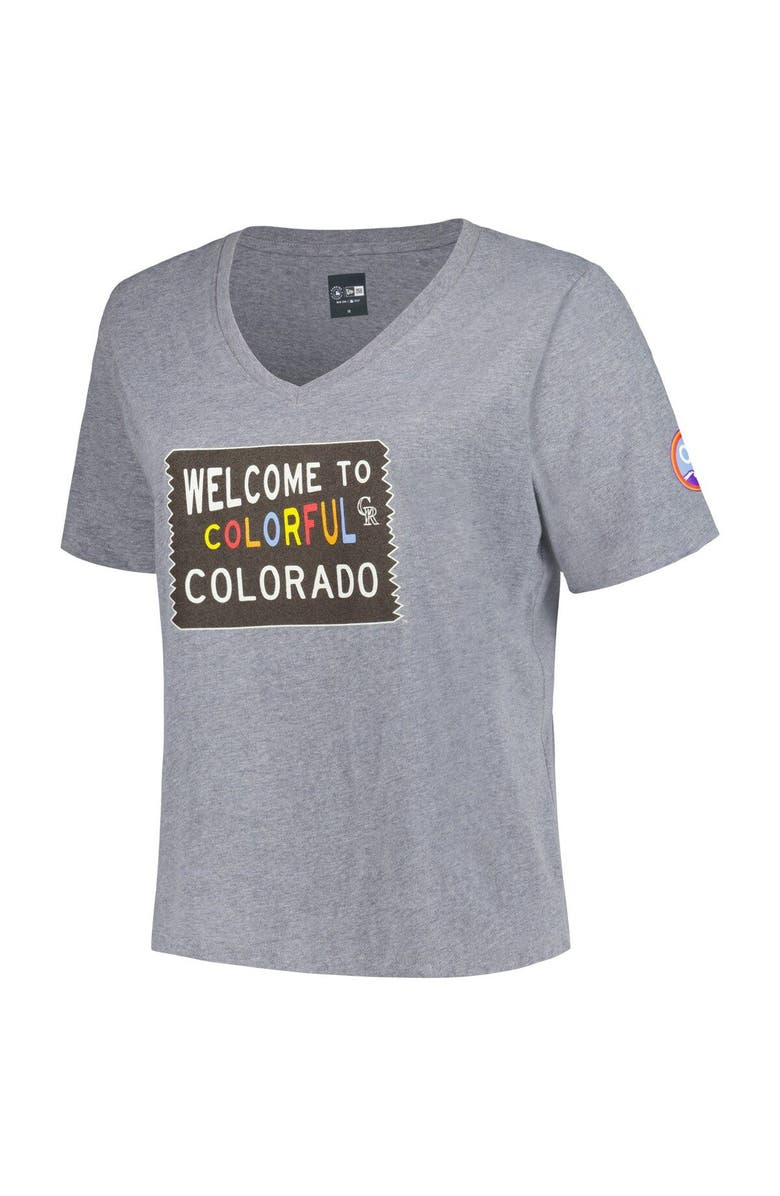 New Era Women's New Era Gray Colorado Rockies City Connect Plus Size V-Neck T-Shirt, Alternate, color, Gray