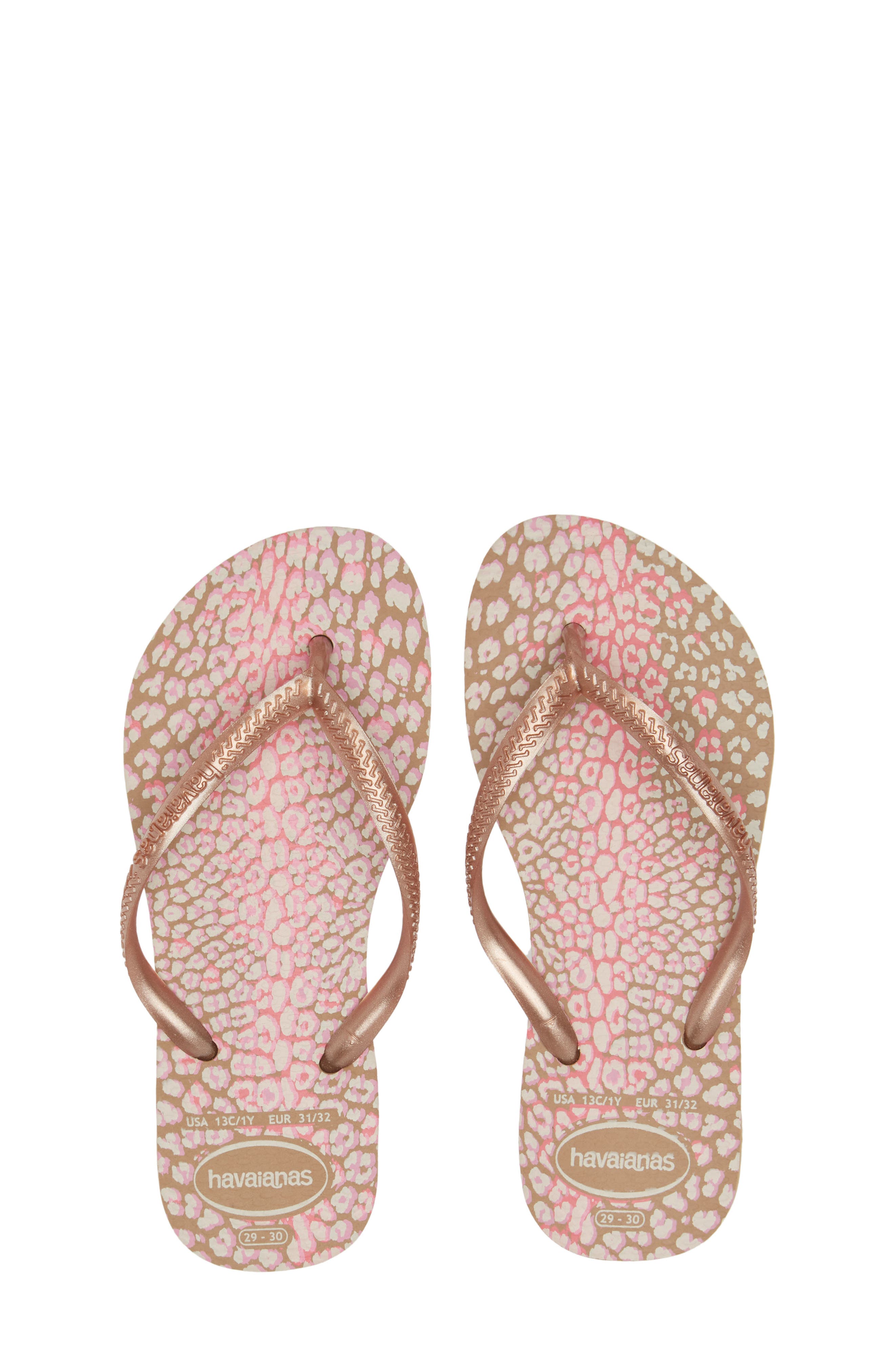 'Slim' Animal Print Flip Flop, Alternate, color, PINK