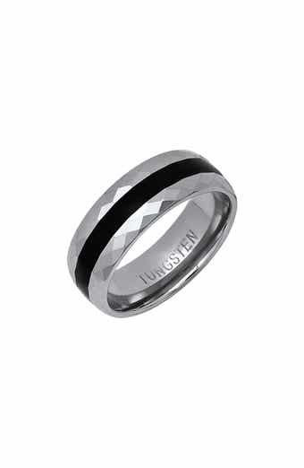 HMY JEWELRY Men's Two-Tone Hammered Ring