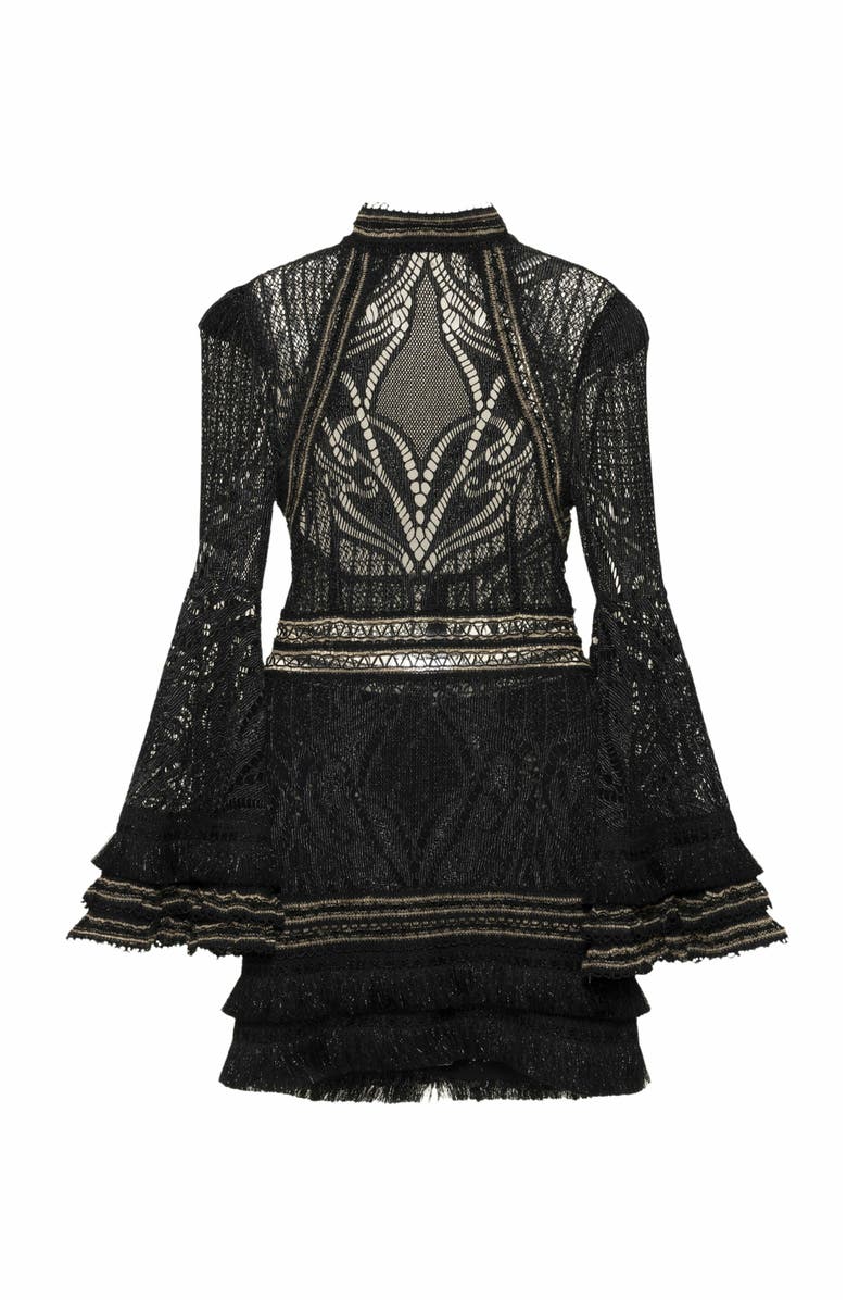 PatBO Lace and Fringe Mini Dress, Alternate, color,