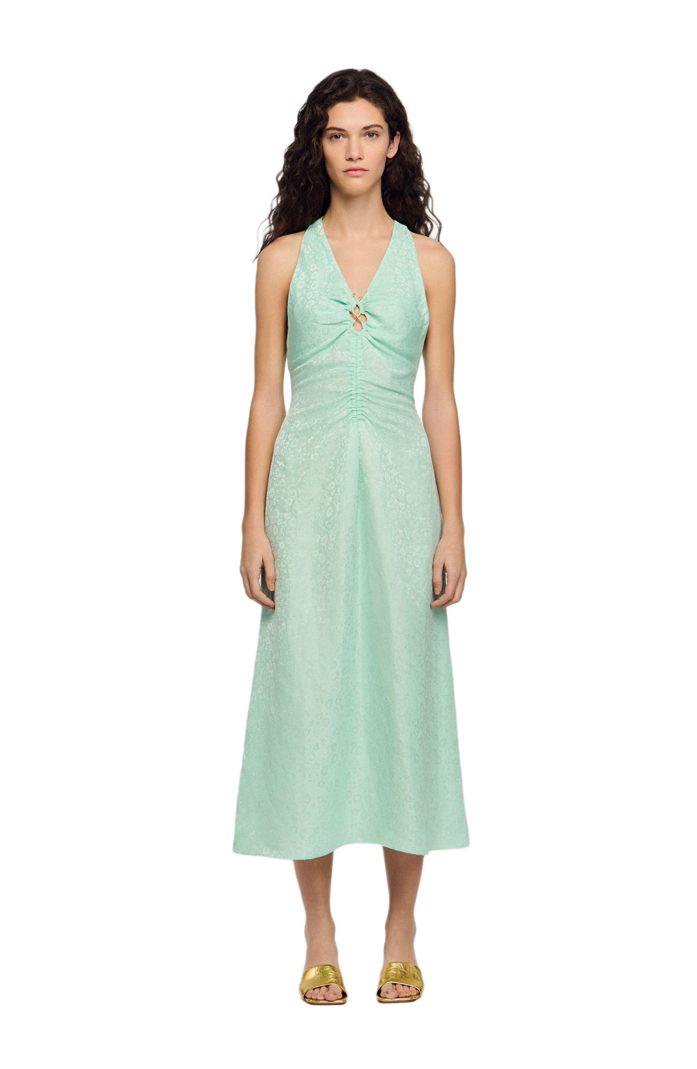 Floral print V-neck maxi dress