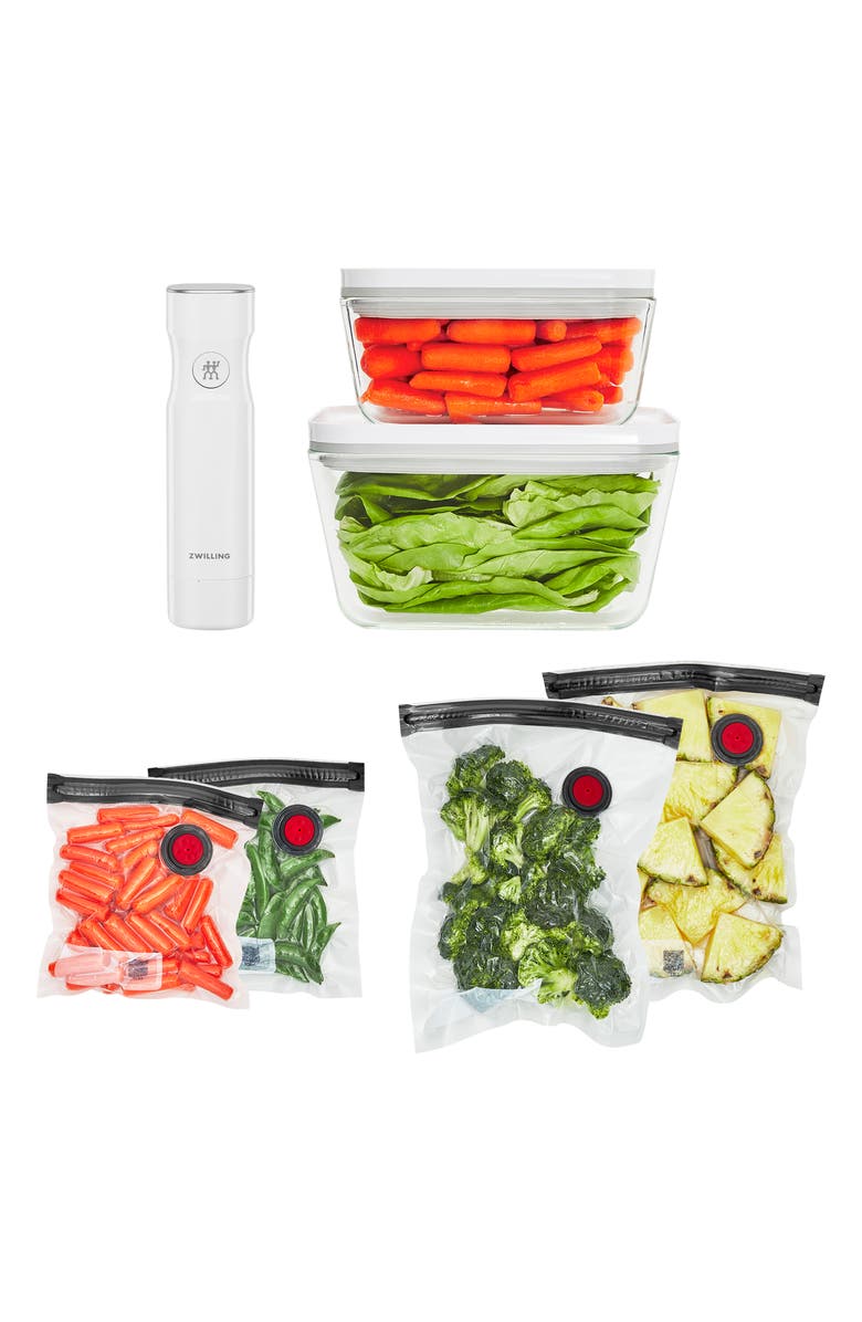 ZWILLING Fresh & Save 7-Piece Glass Vacuum Food Storage System, Alternate, color, White