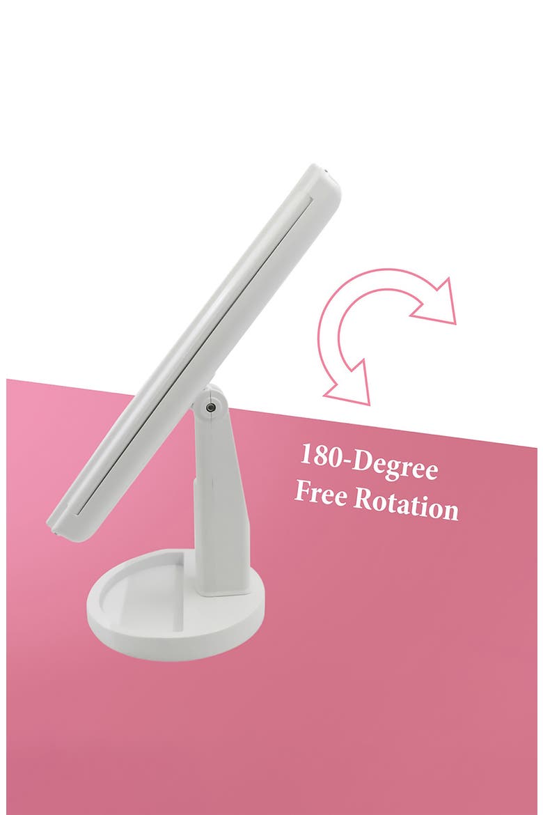 Tri-Fold Vanity Mirror, Alternate, color, WHITE