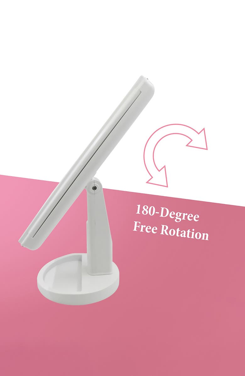 PURSONIC Tri-Fold Vanity Mirror, Alternate, color, White