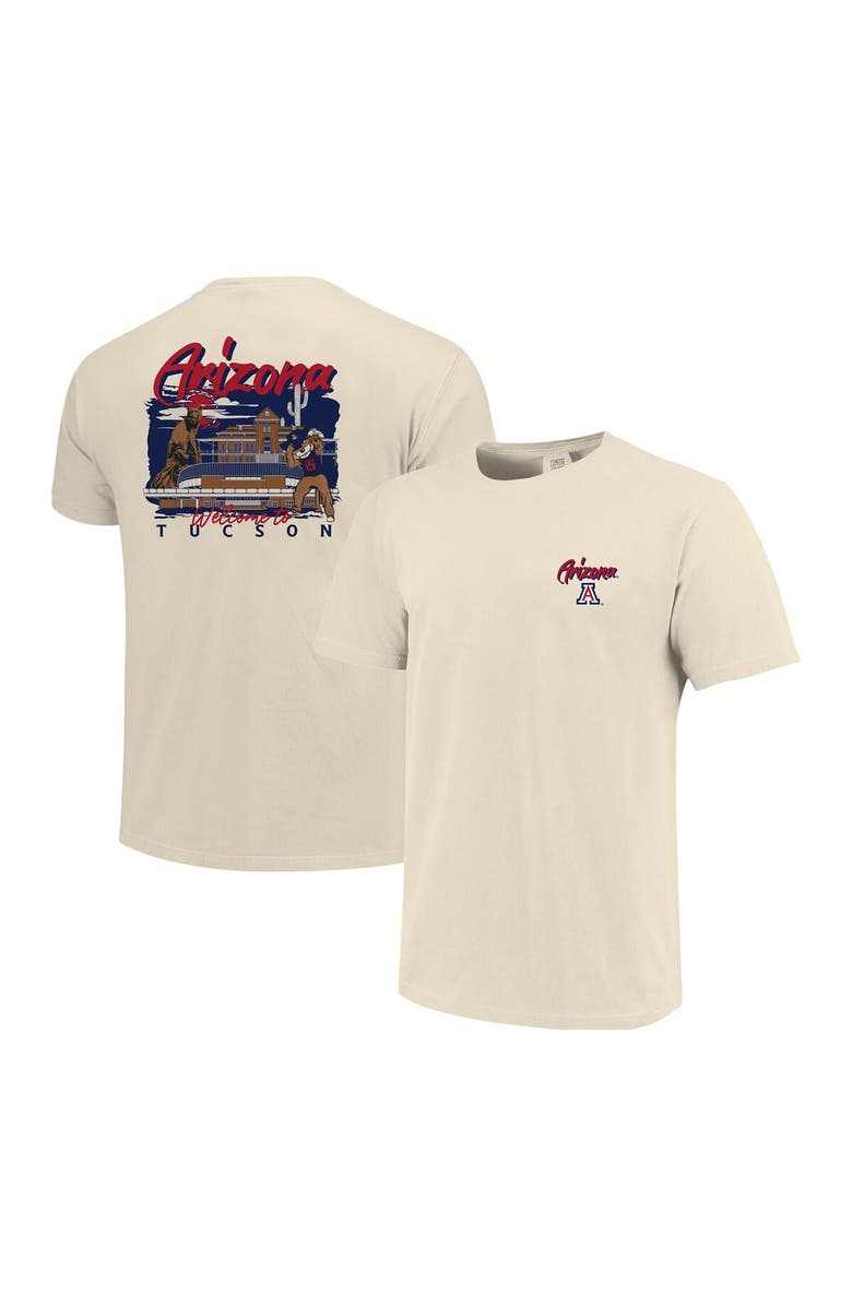 IMAGE ONE Men's Image One Natural Arizona Wildcats Comfort Colors Hand-Drawn Campus Stack T-Shirt, Main, color, Natural