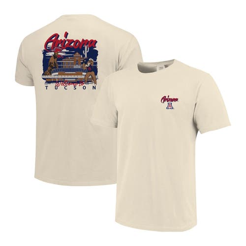 Image One Natural Arizona Wildcats Comfort Colors Hand-drawn Campus Stack T-shirt In Brown