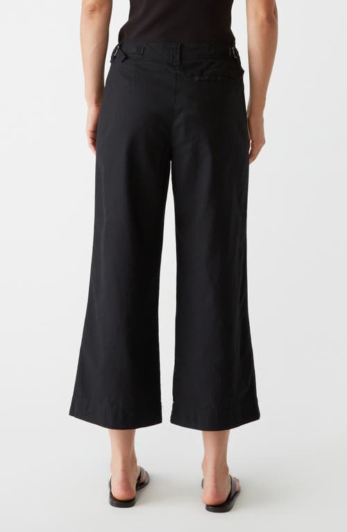 Shop Michael Stars Geraldine Straight Leg Linen & Cotton Pants In Black