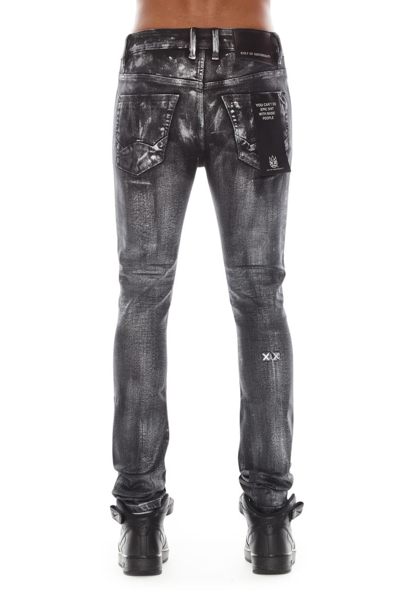 Punk Distressed Super Skinny Jeans, Alternate, color, PHANTOM