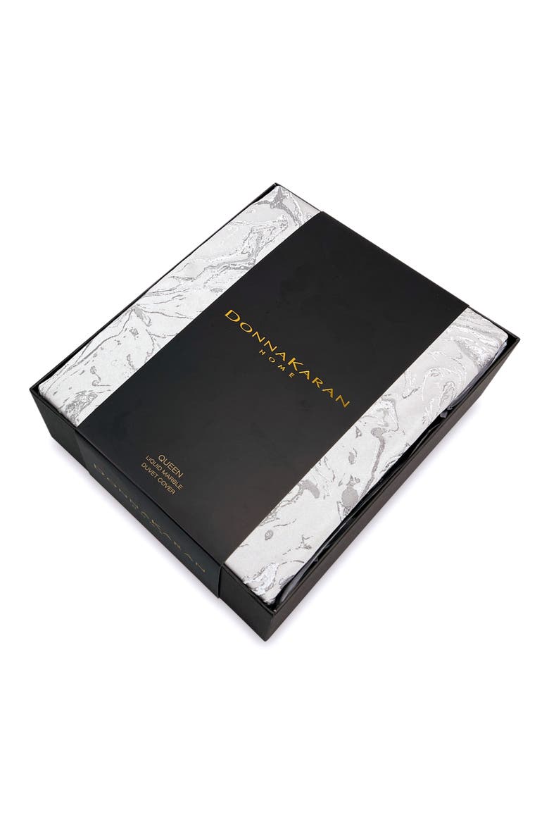 Liquid Marble Duvet Cover, Alternate, color, PLATINUM