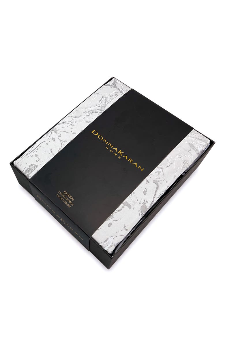 DONNA KARAN Liquid Marble Duvet Cover, Alternate, color, Platinum