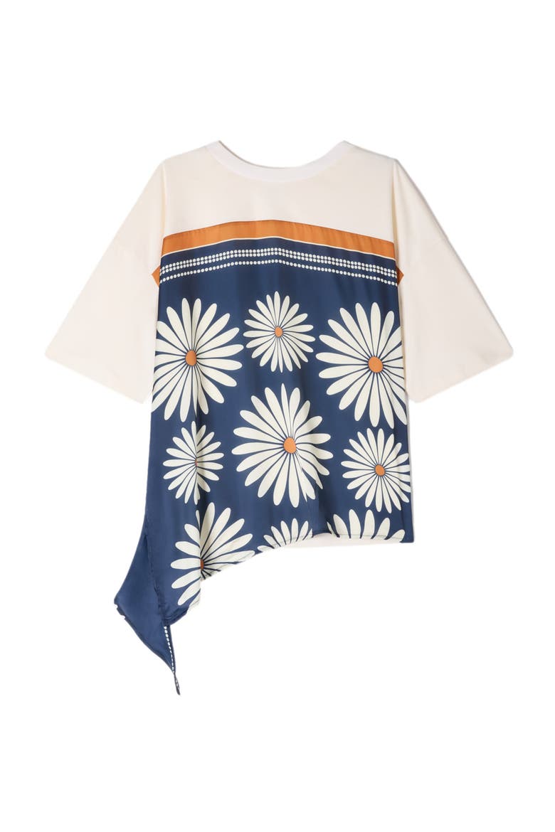 Scarf print T-shirt, Alternate, color, Deep blue / ocher