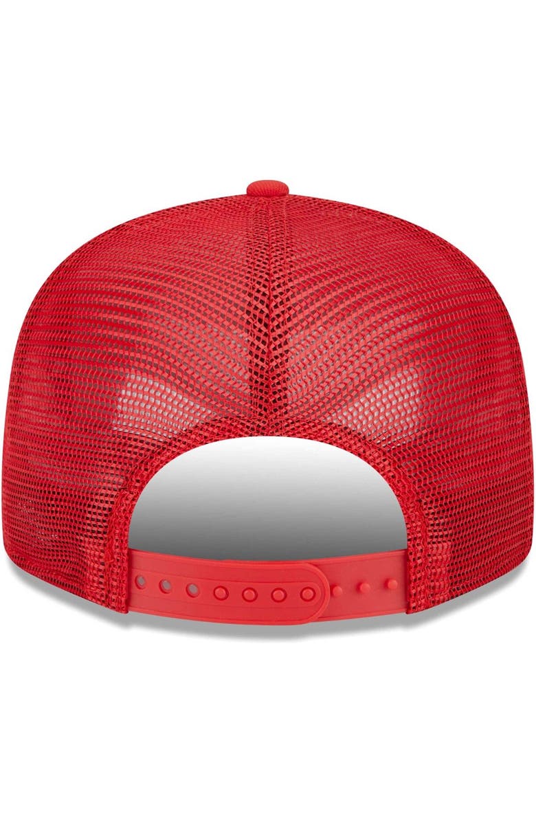 New Era Men's New Era Red Kansas City Chiefs Stacked Trucker 9FIFTY Snapback Hat, Alternate, color,