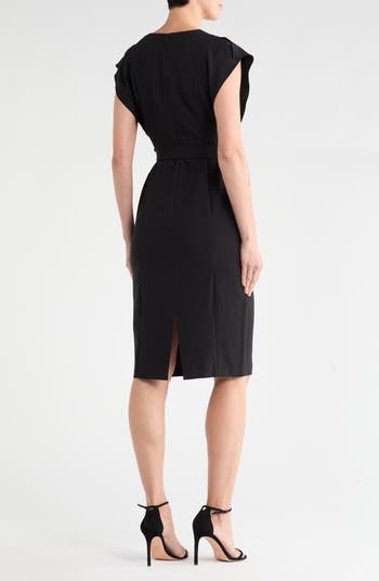 Eliza J Flutter Sleeve Sheath Midi Dress Nordstromrack