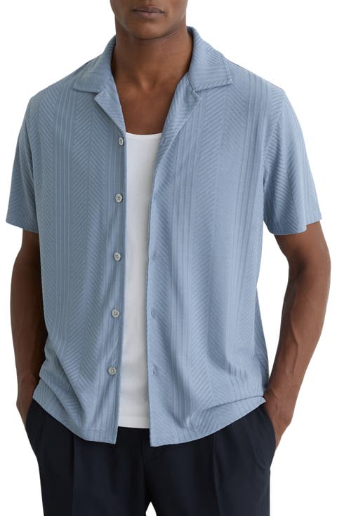 Frederick Textured Stripe Camp Shirt