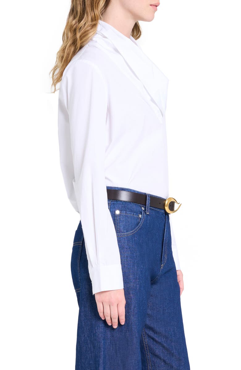 TWP My Maria Drape Neck Pullover Shirt, Alternate, color, White