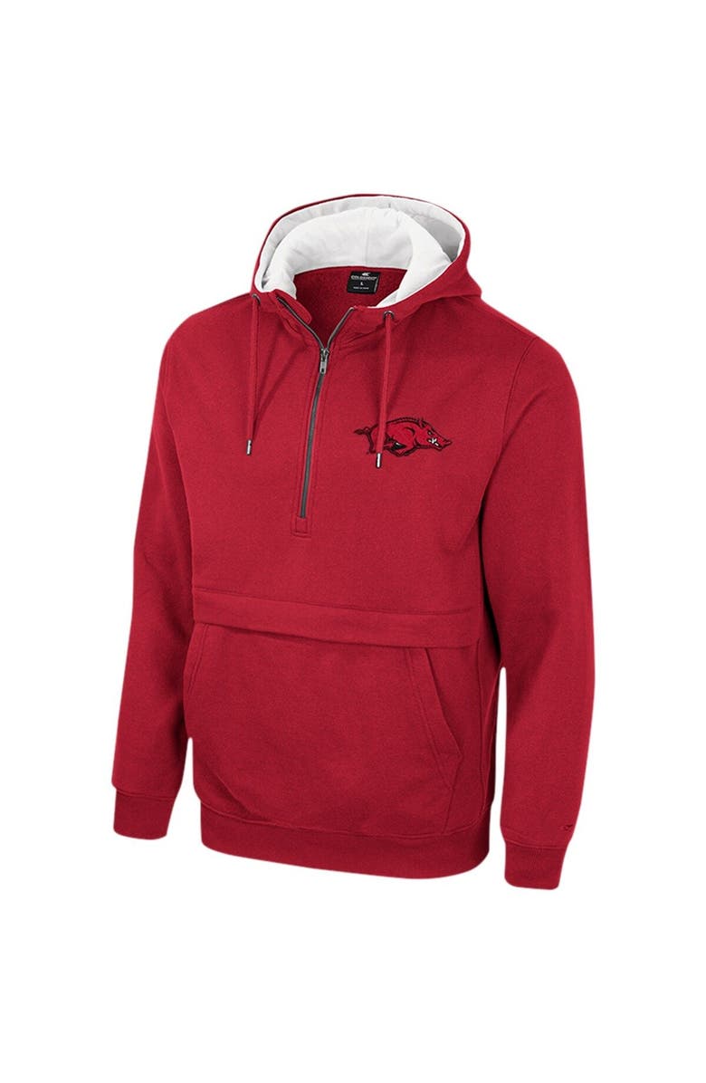 COLOSSEUM Men's Colosseum Cardinal Arkansas Razorbacks Half-Zip Hoodie, Alternate, color, Cardinal