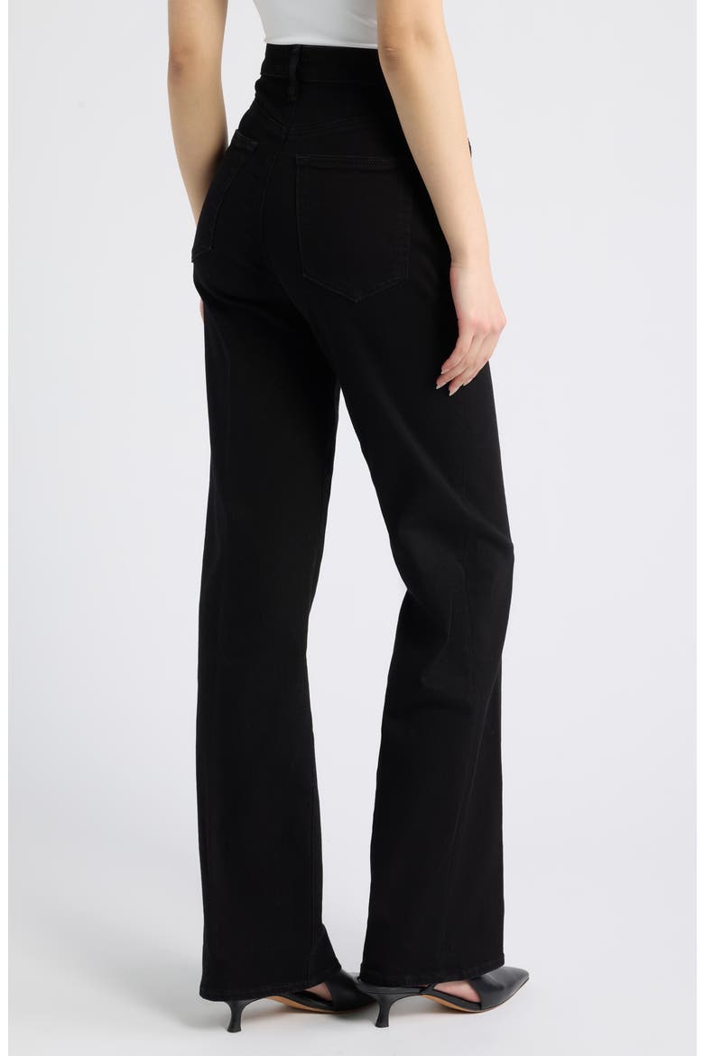 The Straight High Waist Pants, Alternate, color, BLACK