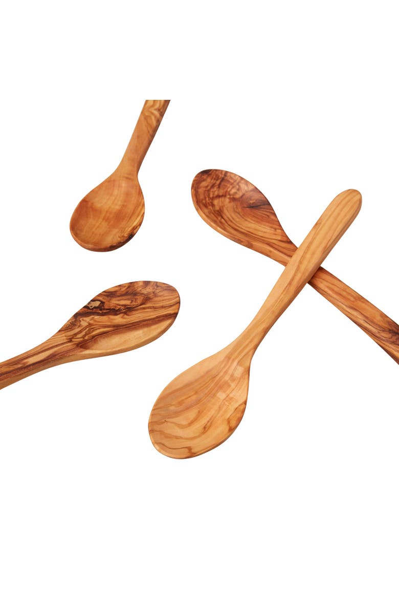 Olive Wood Spoons - Set of 4, Main, color, Olive Wood