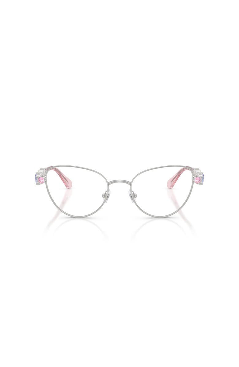 Swarovski 51mm Cat Eye optical glasses, Alternate, color, Silver