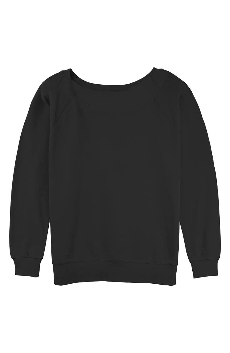 Mickey & Friends Junior's Mickey & Friends Pink Floral Logo  Sweatshirt, Alternate, color, Black